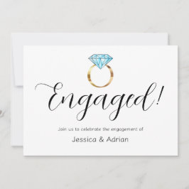 Invitación Anillo de Diamante de Compromiso Personalizado Fie