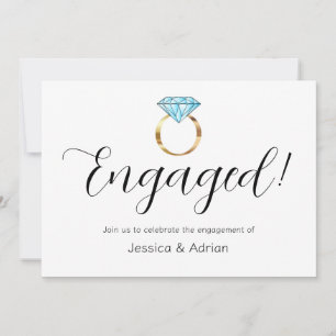 Invitación Anillo de Diamante de Compromiso Personalizado Fie