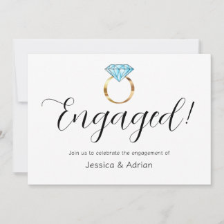 Invitación Anillo de Diamante de Compromiso Personalizado Fie