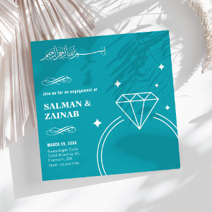 Invitación Anillo de Diamante Verde Musulmán Islámico de Comp
