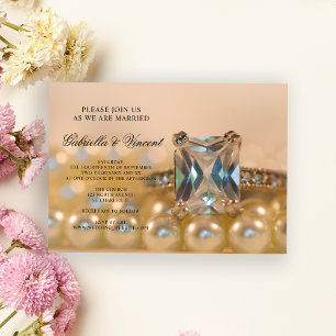 Invitación Anillo de diamantes de la Princesa y Boda de Perla
