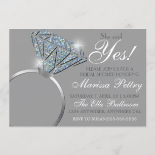 Invitación Anillo de diamantes, Despedida de soltera, ella di