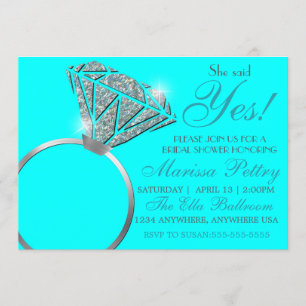 Invitación Anillo de diamantes, Despedida de soltera, ella di