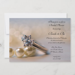 Invitación Anillo de diamantes y ducha de novia de perlas