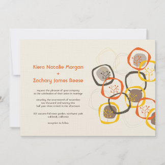 Invitación Anillo de los árboles de selva marrón boda otoño-o