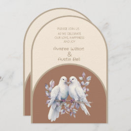 Invitación Anillo de palomas Mocha Mousse Luz Taupe Beige Arq