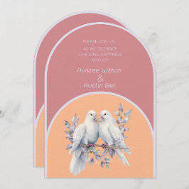 Invitación Anillo de palomas Polvoriento Rosa Melender Fuzz L