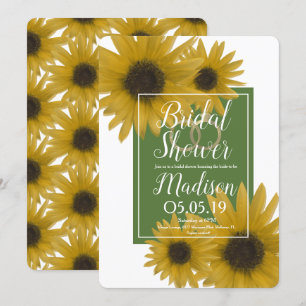 Invitación Anillo de papel de aluminio de girasol realista pa