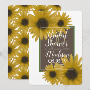 Invitación Anillo de papel de aluminio de girasol realista pa