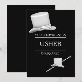Invitación Anillo de plata elegante con clase Usher del