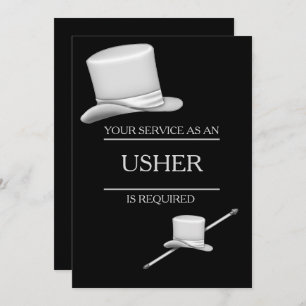 Invitación Anillo de plata elegante con clase Usher del