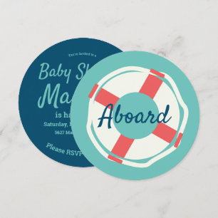 Invitación Anillo de Salvavidas Geométrico para Baby Shower N