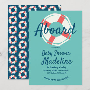Invitación Anillo de Salvavidas Geométrico para Baby Shower N
