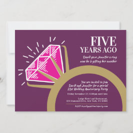 Invitación Anillo de tourmalina rosa para la fiesta del quint