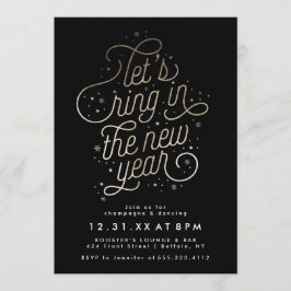 Invitación Anillo en Año Nuevo Fiesta invita a Relieve metali