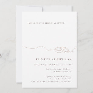 Invitación Anillo mínimo simple de Boda Anillo Rubor Ensayo C
