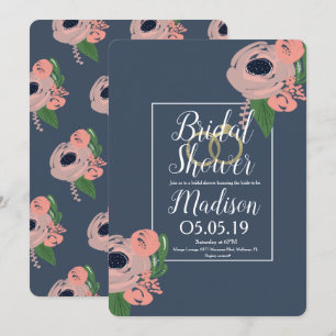 Invitación Anillo sofisticado de rosa con rosa dorado foil