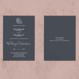 Invitación Anillos bodas fondo oscuro elegante