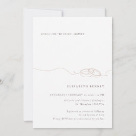 Invitación Anillos Bodas simples | Ducha de novia rosa Rubor