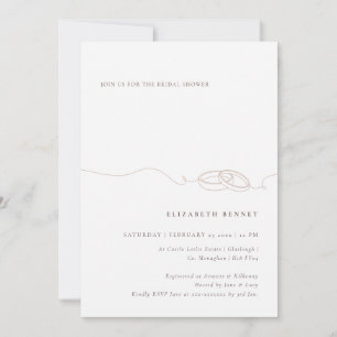 Invitación Anillos Bodas simples   Ducha de novia rosa Rubor