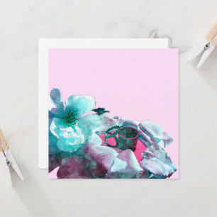 Invitación Anillos con pétalos de rosa blanca