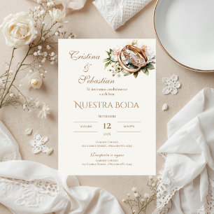 Invitación Anillos de boda boho en español