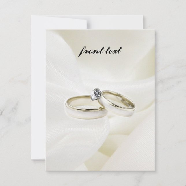 Invitación Anillos de boda/compromiso sobre satinado (Anverso)