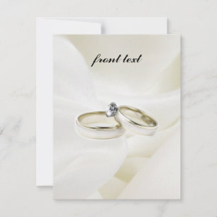 Invitación Anillos de boda/compromiso sobre satinado
