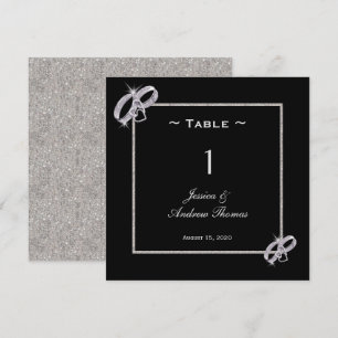 Invitación Anillos de Boda de Diamantes Elegantes Número de M