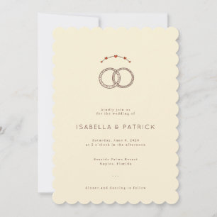 Invitación Anillos de Boda Elegantes Beige