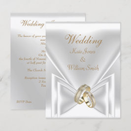 Invitación Anillos de Boda Elegantes de Oro Blanco