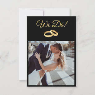 Invitación Anillos de boda - Negro y Dorado - Lo hacemos -