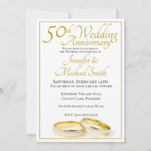 Invitación Anillos de bodas de 50 años