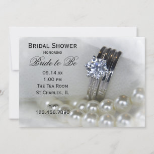 Invitación Anillos de Bodas de diamantes y ducha de novias de