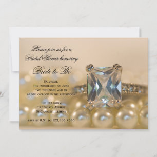 Invitación Anillos de diamantes de la princesa y ducha de nov