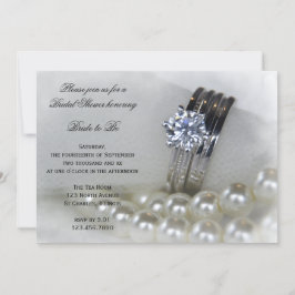 Invitación Anillos de diamantes y ducha de novias de Perlas B