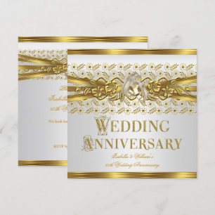 Invitación Anillos de oro del 50 aniversario de bodas Floral