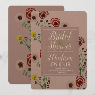 Invitación Anillos de papel de aluminio vintage con flores bo