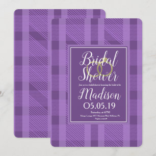 Invitación Anillos de Papel de Plata de Cuadrícula Violeta pa