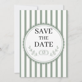 Invitación Anillos Elegantes de Ahorro de Fecha con Rayas Ver