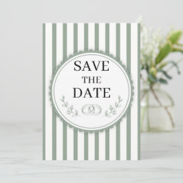 Invitación Anillos Elegantes de Ahorro de Fecha con Rayas Ver