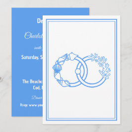 Invitación Anillos entrelazados costeros minimalistas
