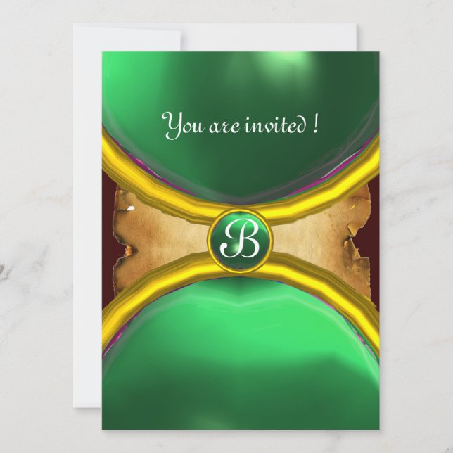Invitación ANILLOS MÁGICOS ,Gema de pergamino de MONOGRAM ver (Anverso)