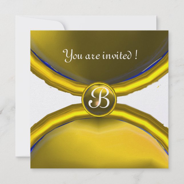 Invitación ANILLOS MÁGICOS, hielo amarillo de la gema MONOGRA (Anverso)