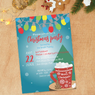 Invitación Anillos Red Mug Cosy Fiesta de Navidades de invier