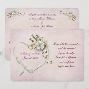 Invitación Anillos y cinta para bodas cardíacos