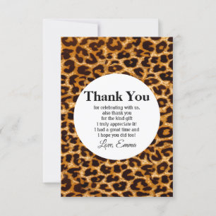 Invitación Animal, animal print, Leopard, cheetah gracias