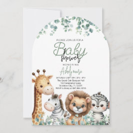 Invitación Animal Baby Shower, Eucalyptus Flower