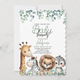 Invitación Animal Baby Shower, Eucalyptus Flower