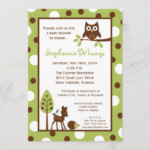 invitación animal de Baby Shower del arbolado de